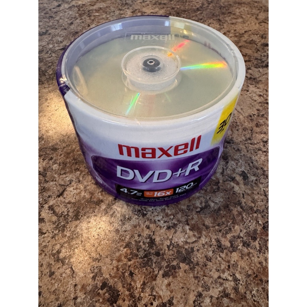 New Maxell DVD+R 4.7GB 16x 120min Blank Media Recordable Spindle